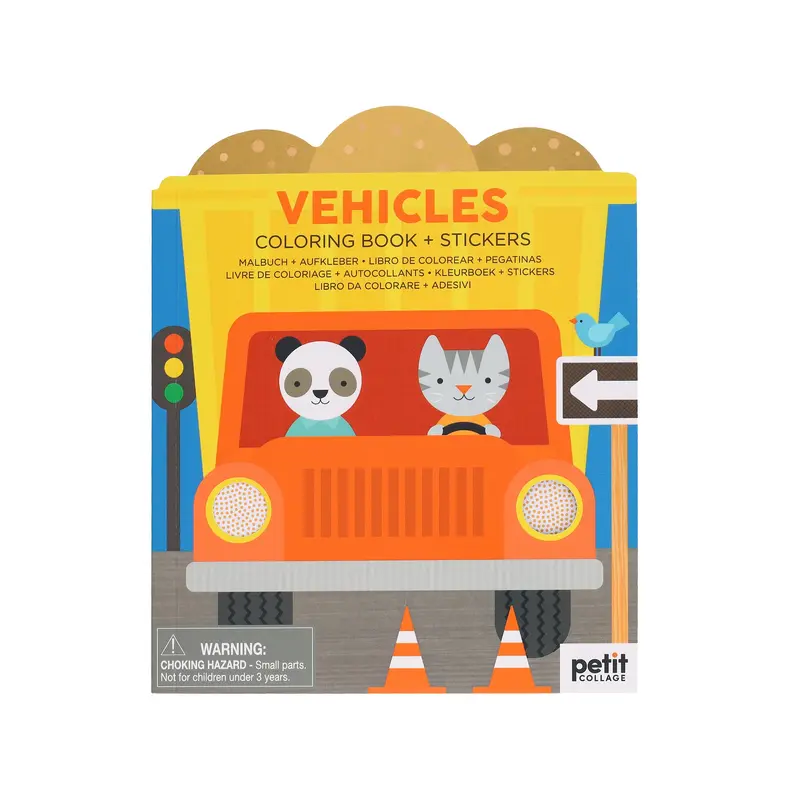 Coloring Book with Stickers Vehicles