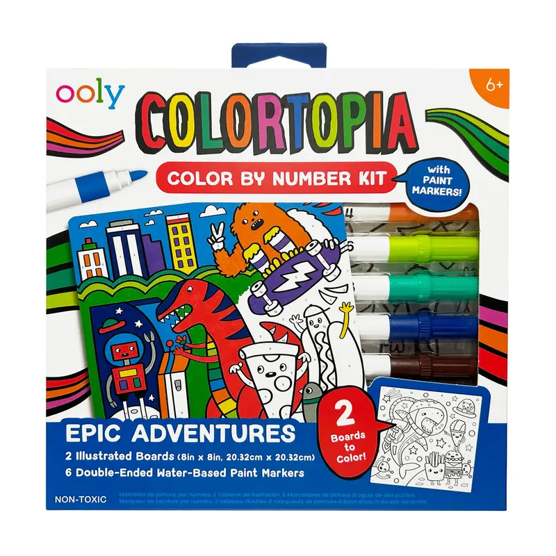 Colortopia: Paint Marker By  Number Kit - Epic Adventures