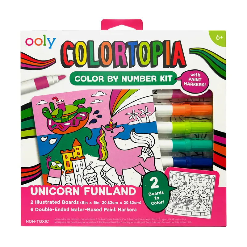Colortopia: Paint Marker By  Number Kit - Unicorn Funland