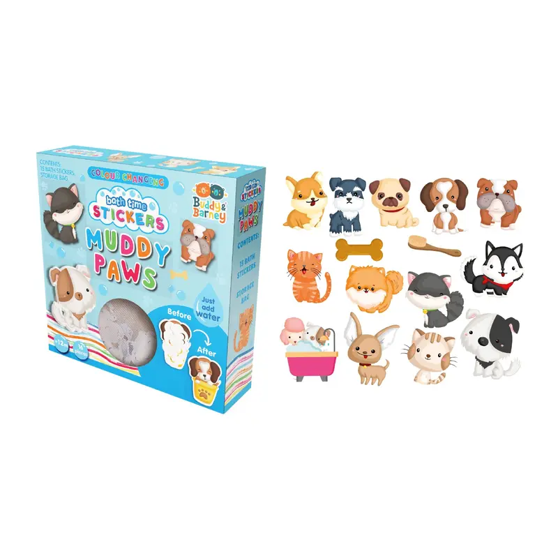 Colour Changing Bath Stickers Muddy Paws