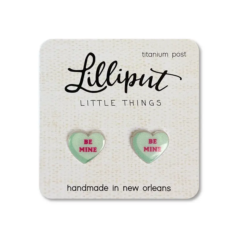 Conversation Heart Earrings - Valentines Day | Green