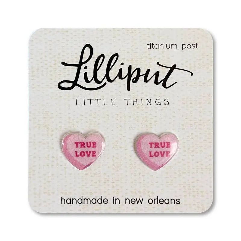 Conversation Heart Earrings - Valentines Day | Pink