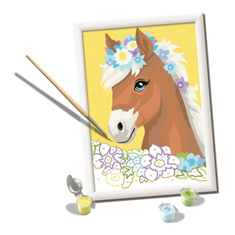 CreArt: Horse with Flowers 7x10 w/Stickers