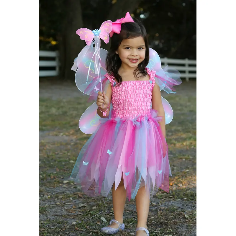 Butterfly Dress & Wings With Wand -  Size 5-6