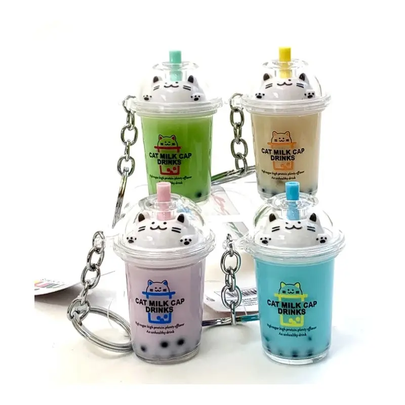 Boba Cat Milk Keyring (Sold Separately)