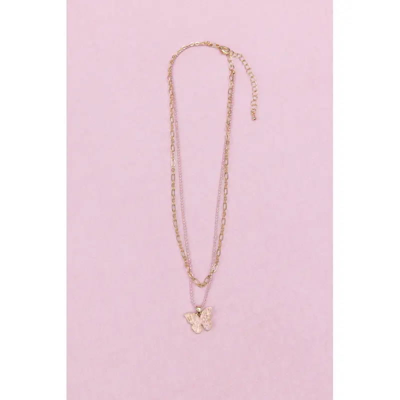 Boutique Chic Bubbly Butterfly  Necklace