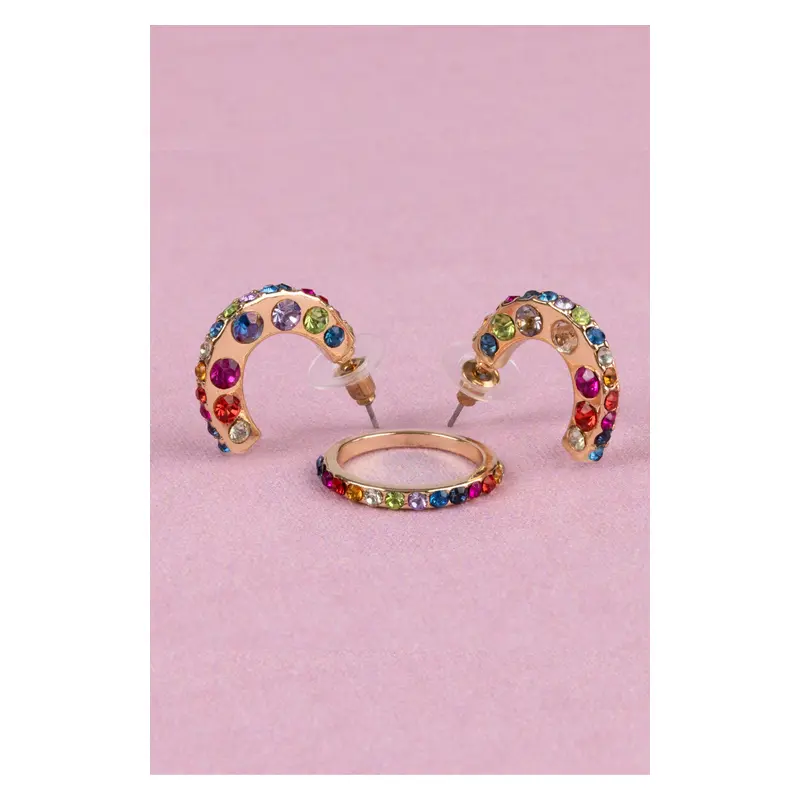 Boutique Chic Rockin' Rhinestone Earrings & Ring Set