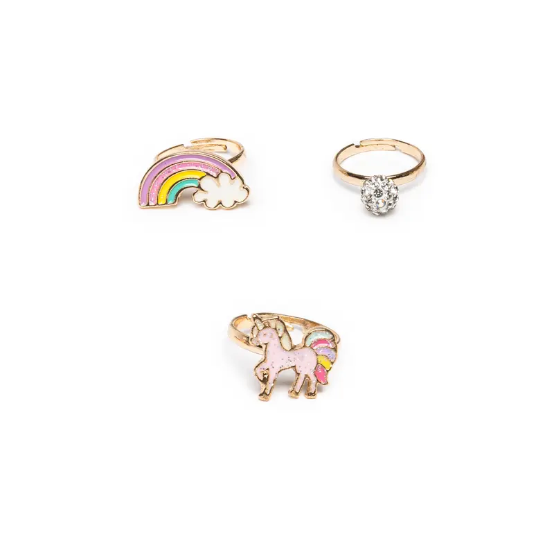 Boutique Unicorn Rainbow Rings, 3pcs