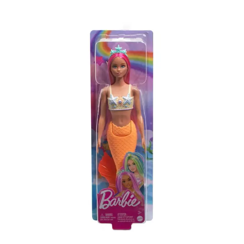 Barbie: Mermaid Doll With Pink Hair And Orange Tail