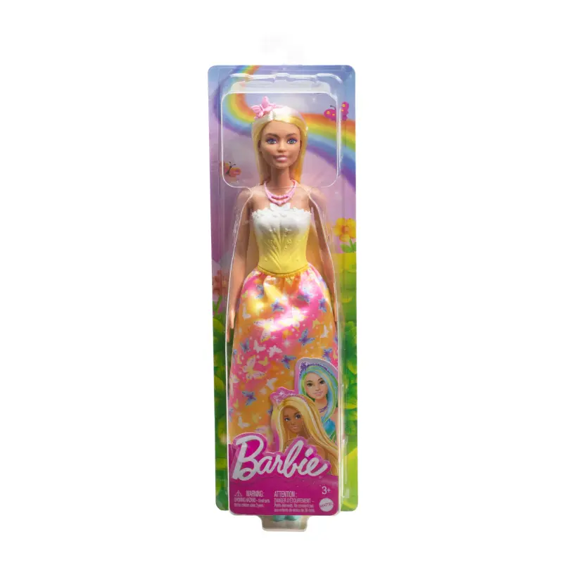 Barbie: Royal Doll With Yellow Hair And Yellow Butterfly-Print Skirt