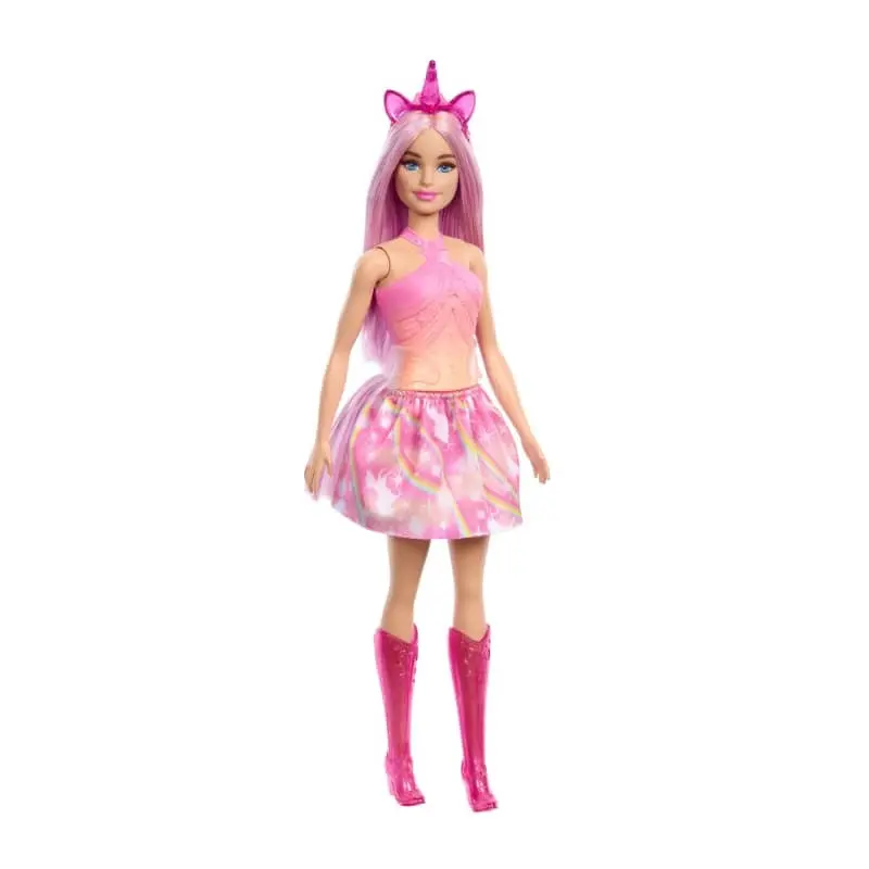 Barbie: Unicorn Doll With Pink Hair And Pink/Orange Outfit