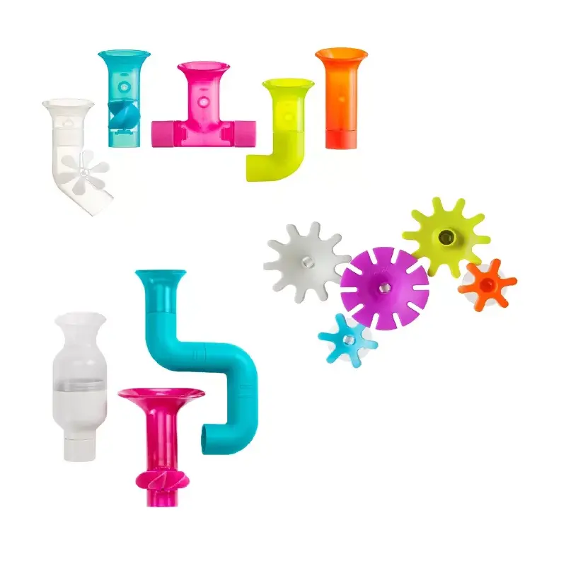 Bath Toy Bundle - Pipes & Cogs & Tubes - 13 Pc