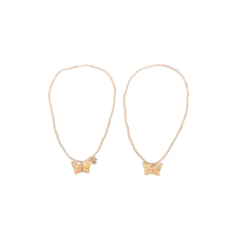 BFF Butterfly Share & Tear Necklace 2pcs
