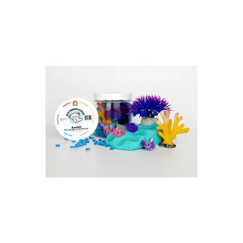 Axolotl (Blue Hawaiian) Mini Play Dough-To-Go Kit