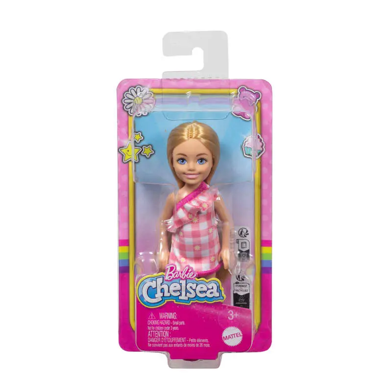Barbie: Chelsea - Small Doll Wearing Checked Dress With Blonde Hair