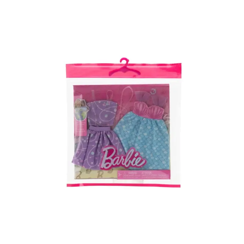 Barbie: Fashions - 2-Pack Set - Mermaid Dress, Purple Top + Skirt