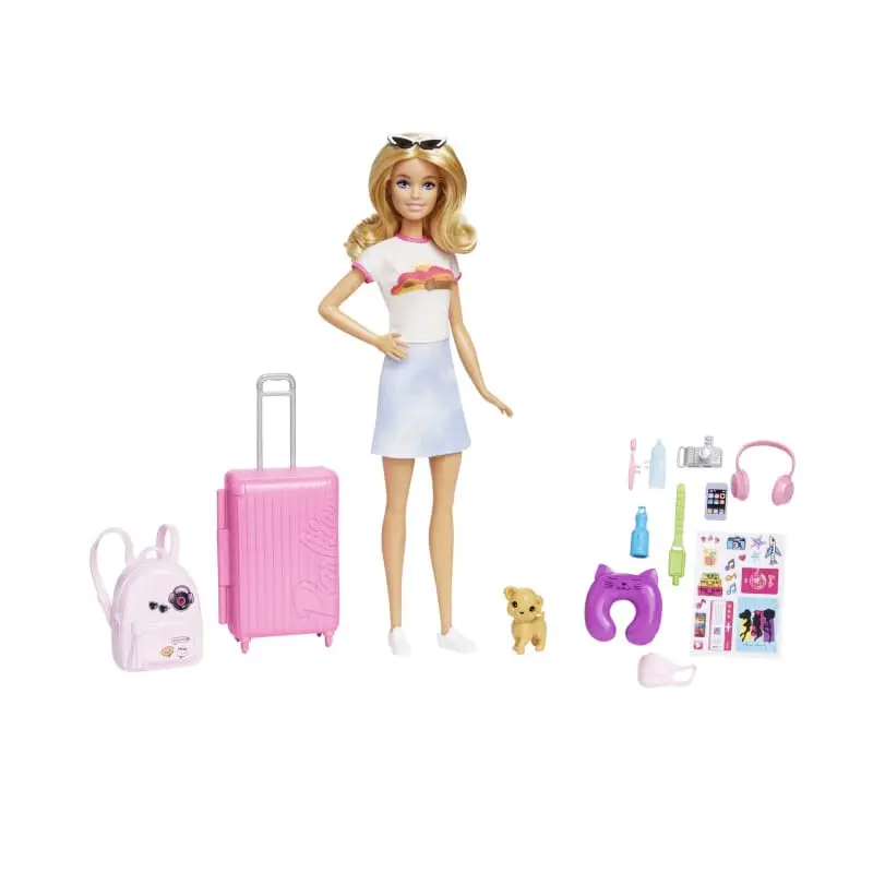Barbie: 'Malibu' Doll And Accessories - Travel Set With Puppy