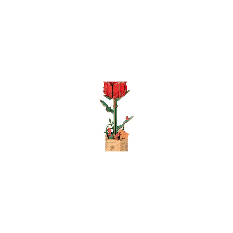 Wooden Puzzle: Red Rose