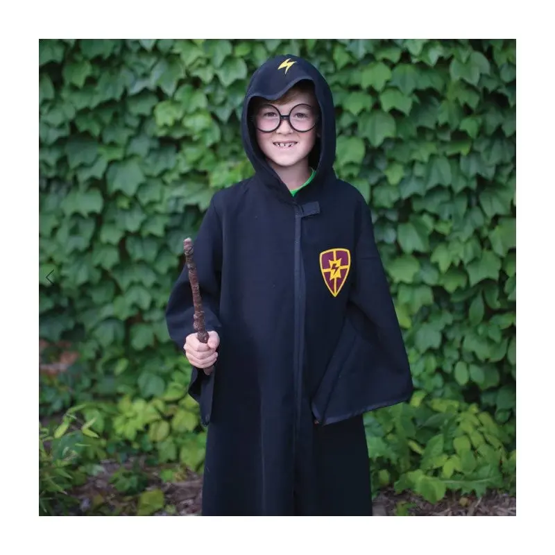 Wizard Cloak w/Glasses Black Size 5/6