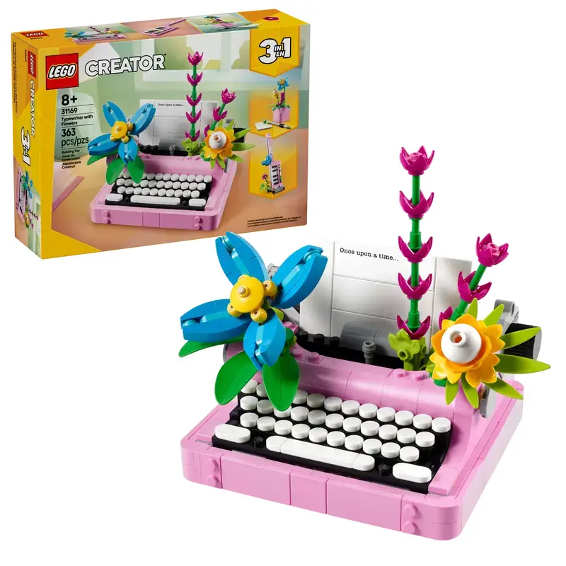 Typewriter with Flowers