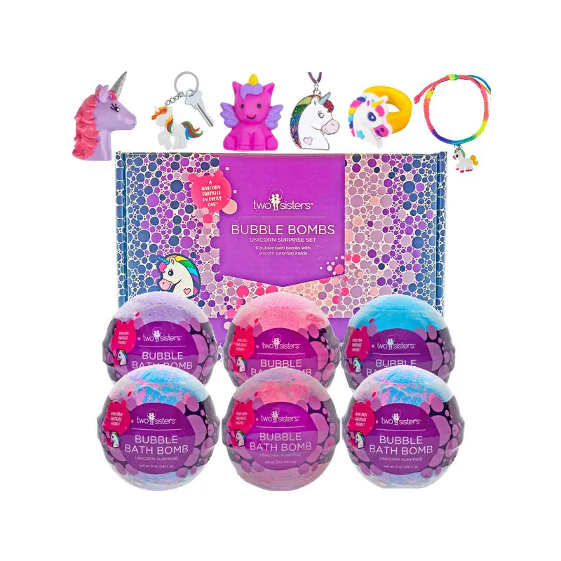 Unicorn Kids Bath Bombs Gift Set with Toys Inside (Sold Separately)