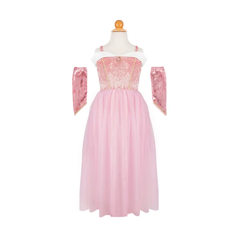 Velvety Soft Sleeping Sweetheart Princess Gown with Arm Warmers, Size 5-6