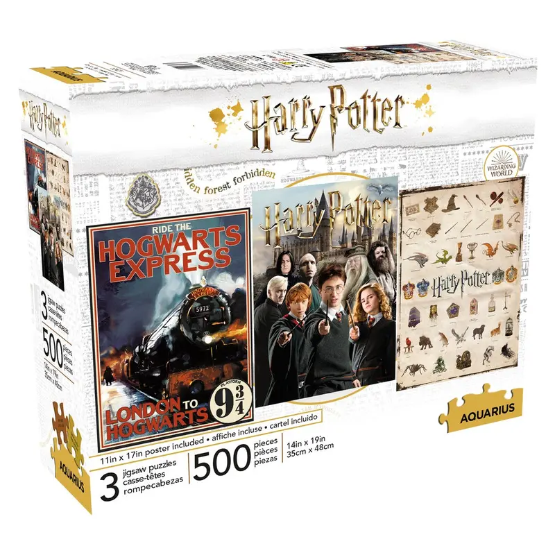 Aquarius - Harry Potter 500 Piece Jigsaw 3 puzzle set