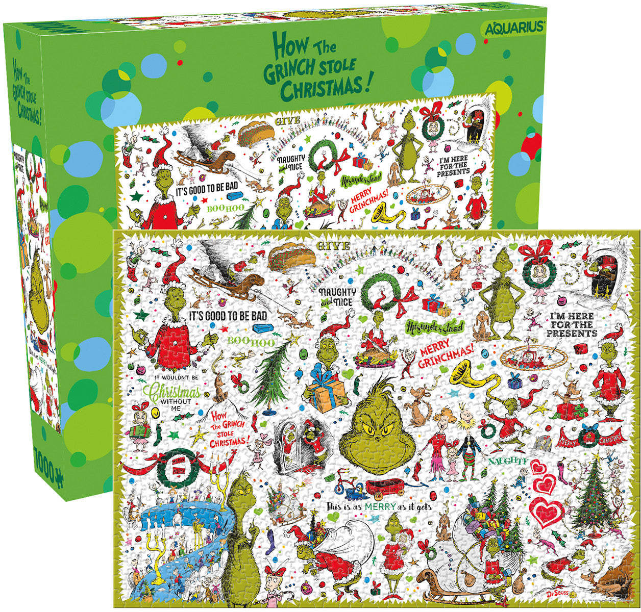 Aquarius - Puzzle How the Grinch Stole Christmas Collage - 1000 Piece Jigsaw