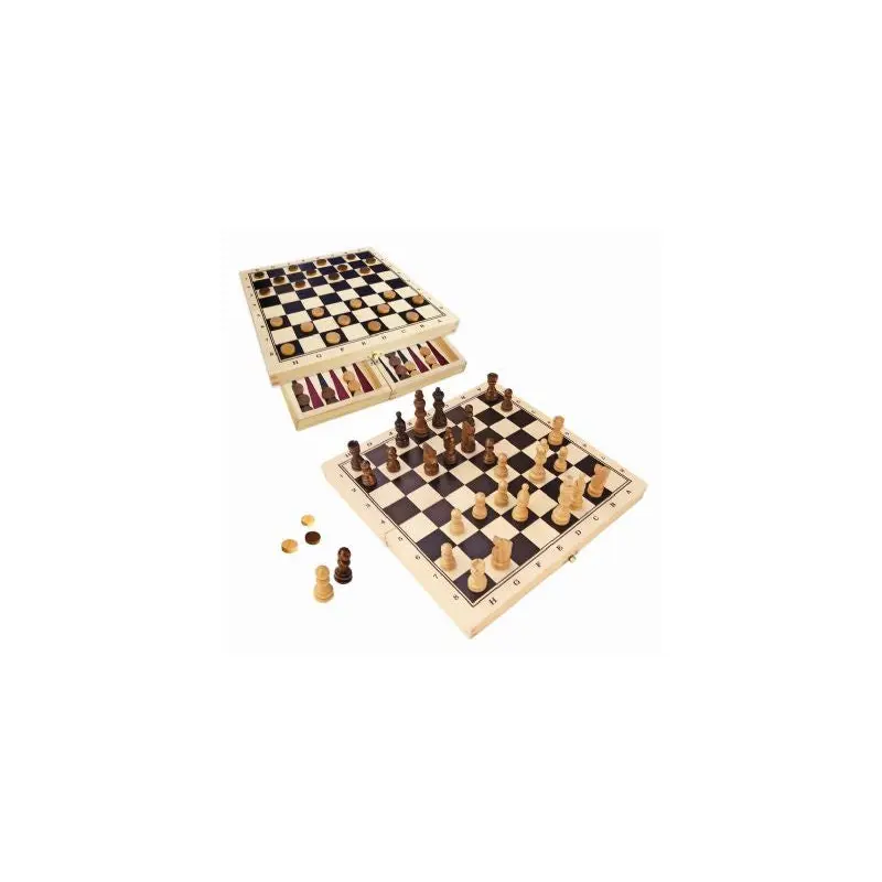 3 in 1 Chess Checkers Backgammon