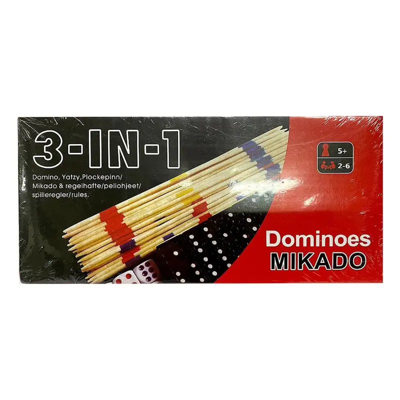 3-In-1 Dominoes/Mikado/Yatzy