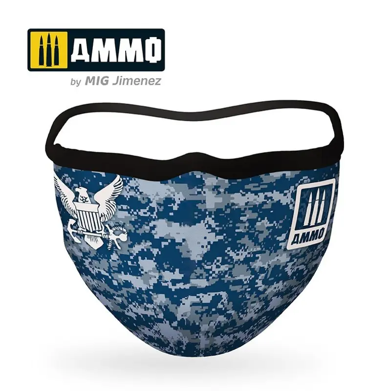 Ammo by MIG - Merchandise - Ammo Face Mask Navy Blue Camo (Preorder)