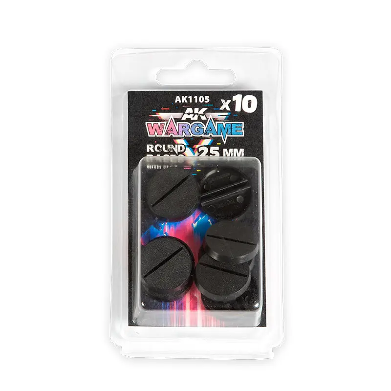 Ak Interactive Wargame Series Plastic Round Base with Lip 25mm 10-Piece Set