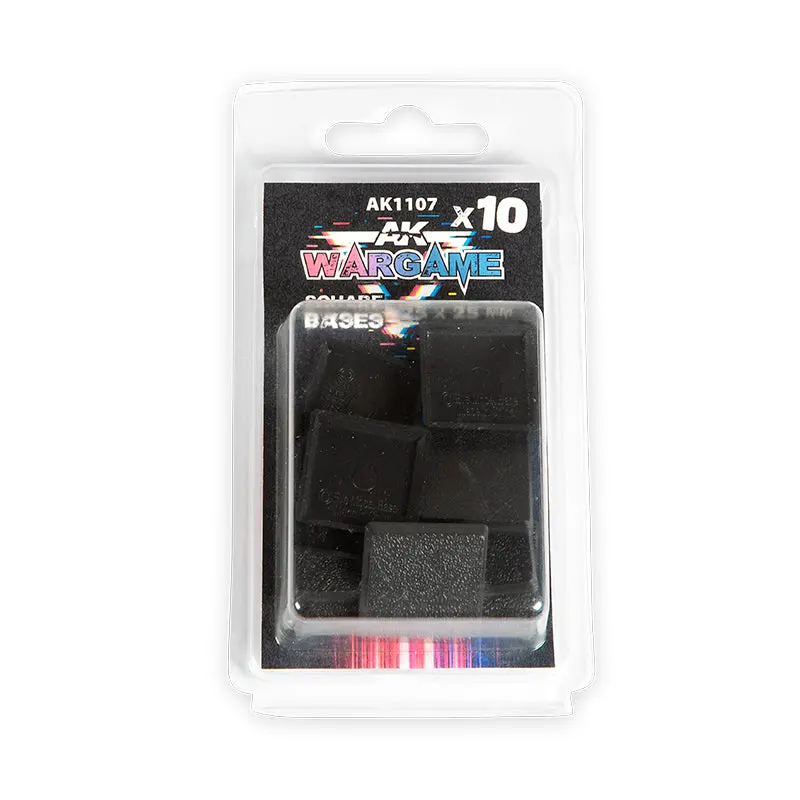 Ak Interactive Wargame Series Plastic Square Base 25mm x 25mm 10-Piece Set