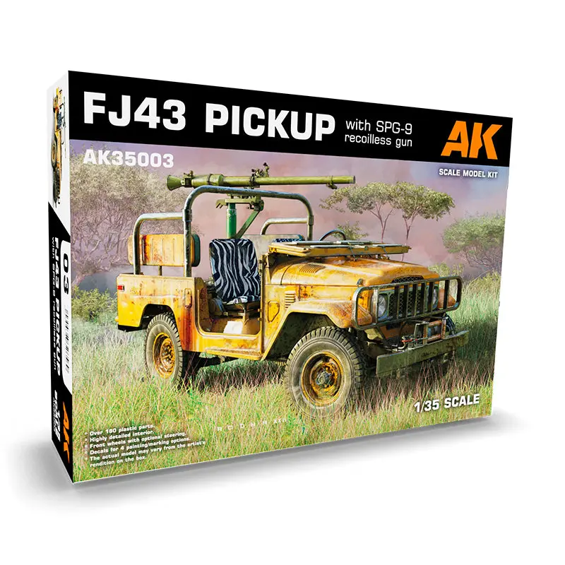 AK Interactive FJ43 Pickup with SPG-9 Recoilless Gun 1/35 Scale Model Kit