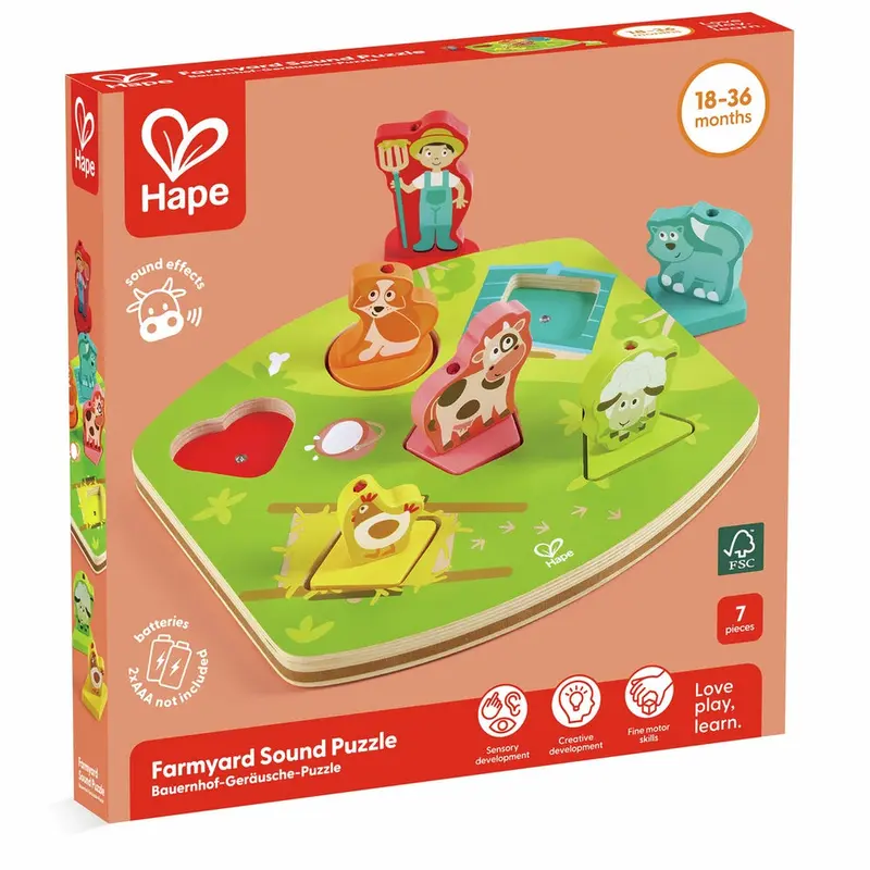 Hape Farmyard Sound - 7 piece Puzzle