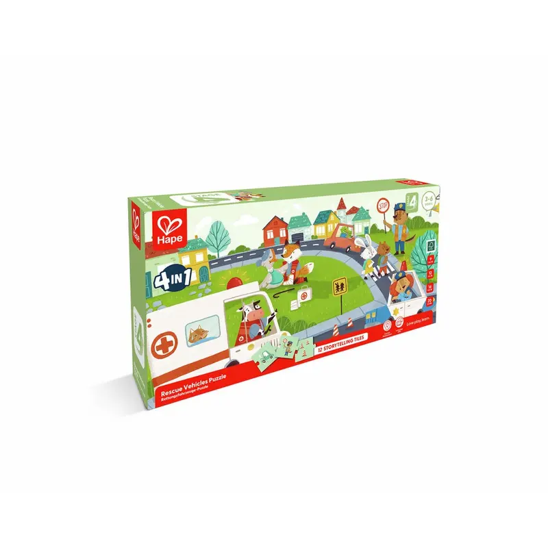 Hape Rescue Vehicles - 9/12/16/20 piece Puzzles