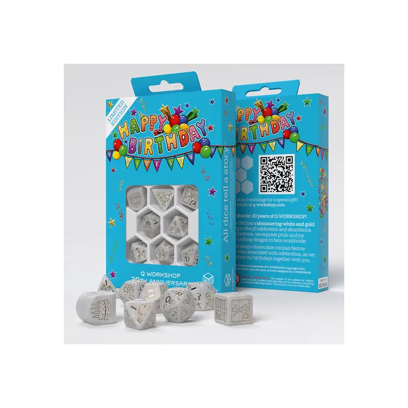 Happy Birthday Q Workshop 20 Years Happy Birthday Dice Set