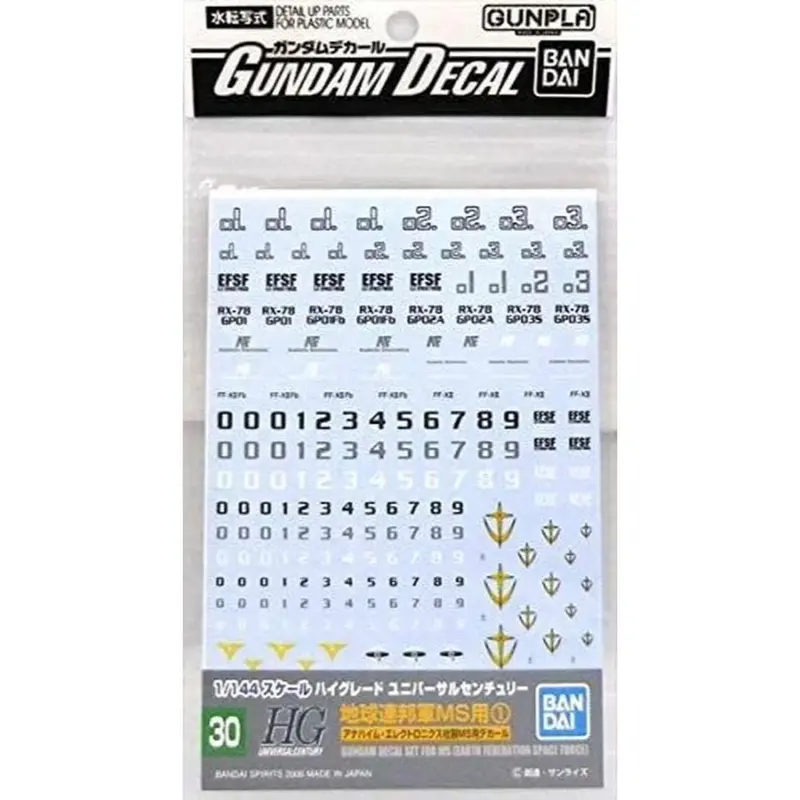 Gundam Decal 30 Hguc Multiuse- Earth Federation 1