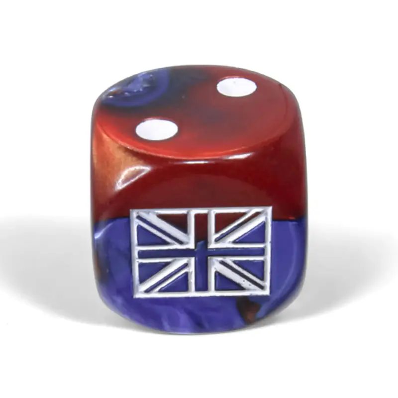 Great Britain War Dice Gemini Blue-Red/white 16mm d6 Dice Block (12 dice) - CHX29064