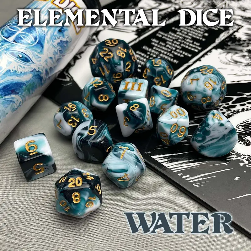 Goodman Games Dungeon Crawl Classics Elemental 14-Piece Dice Set - Water