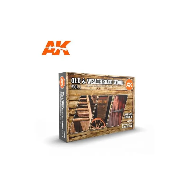 Ak Interactive 3Gen Sets - Old & Weathered Wood Volume 1