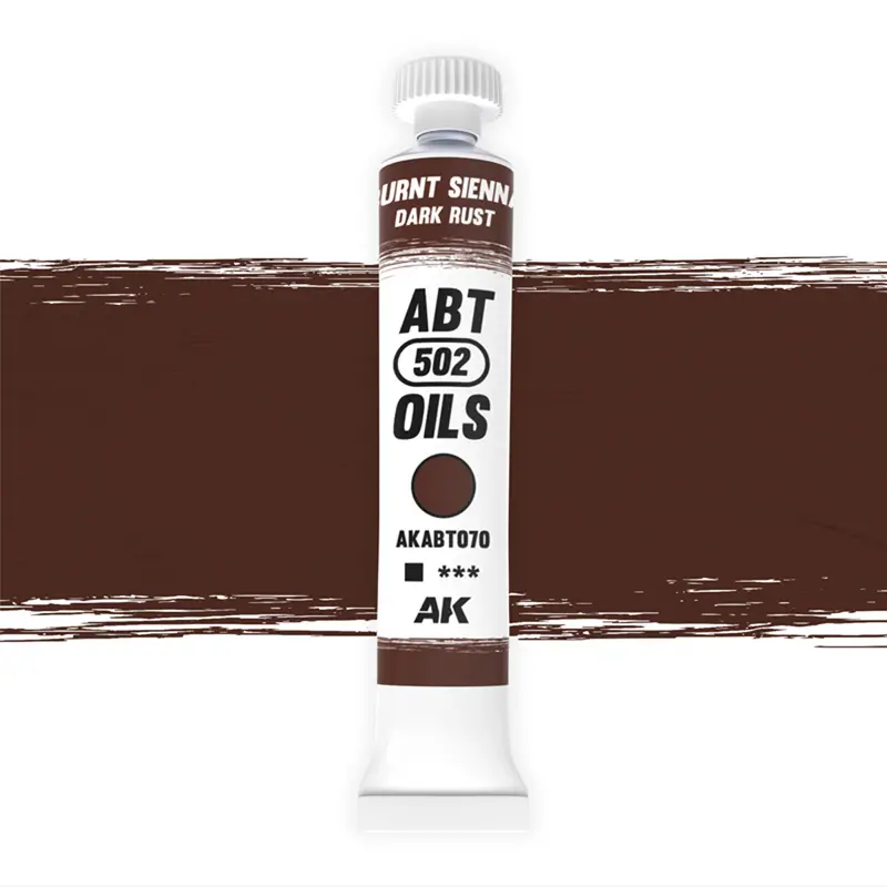 AK Interactive Abteilung 502 Oil Paint 20ml - Burnt Sienna/Dark Rust