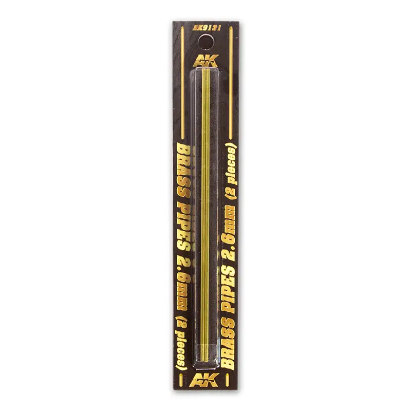 AK Interactive Brass Pipe 2-Piece Set 2.6mm Diameter