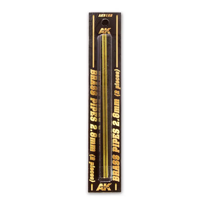 AK Interactive Brass Pipe 2-Piece Set 2.8mm Diameter