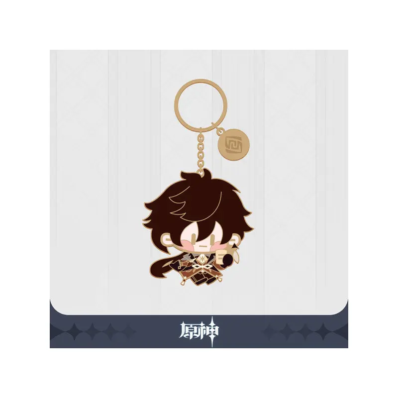 Genshin Impact Metallic Character Keychain - Zhong Li