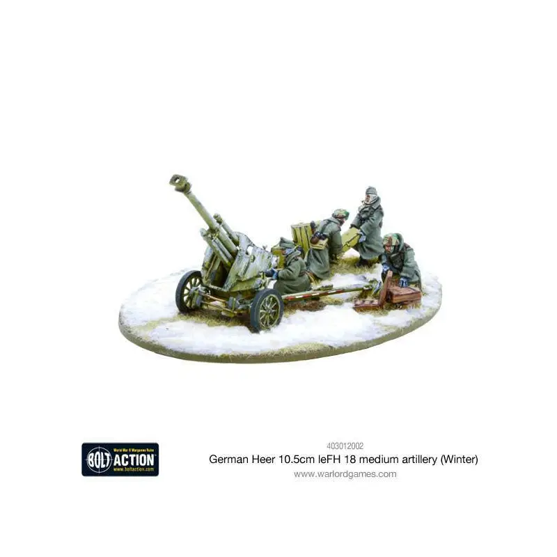 German Heer leFH 18/40 10.5cm howitzer winter