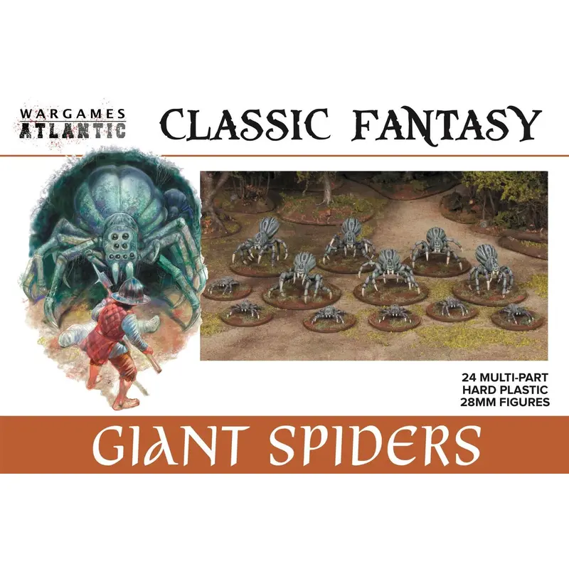 Giant Spiders - 12 large 12 small - 28mm Classic Fantasy Tropes