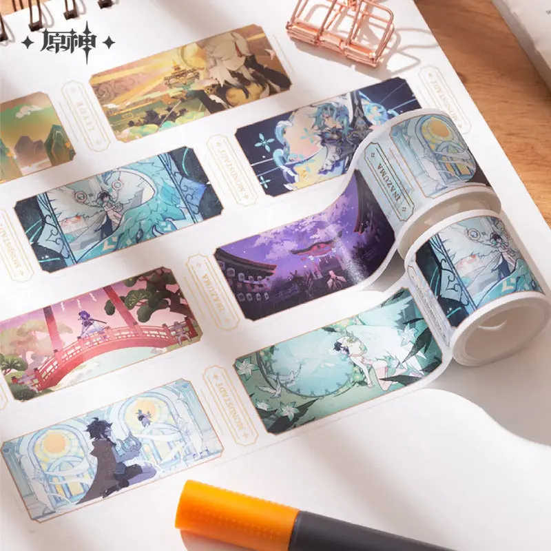 Genshin Impact Chibi Characters Washi Tape