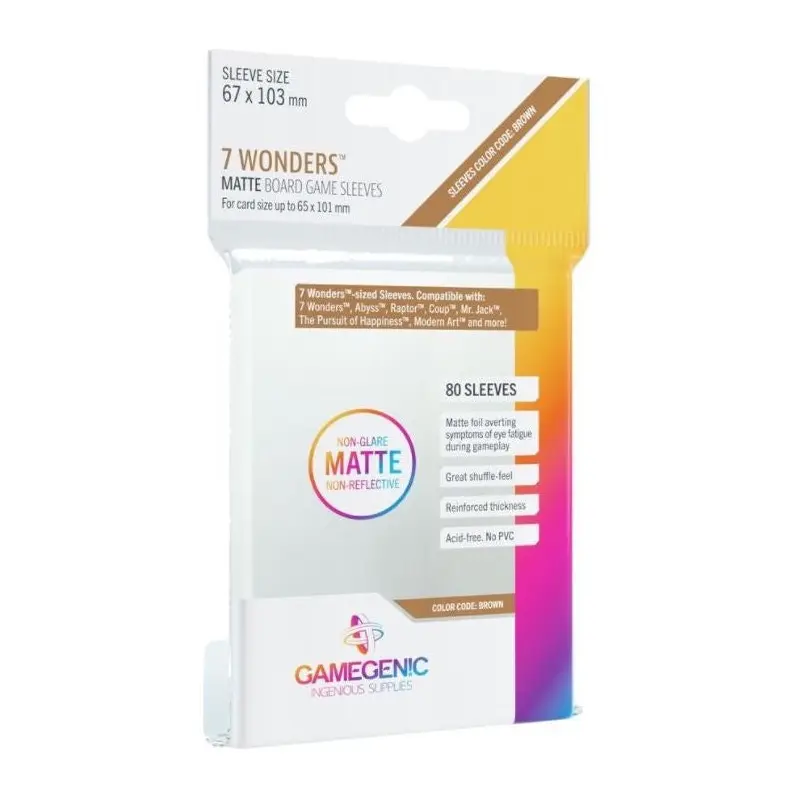 Gamegenic Matte Board Game Sleeves - 7 Wonders/Abyss (67mm x 103mm) - 80