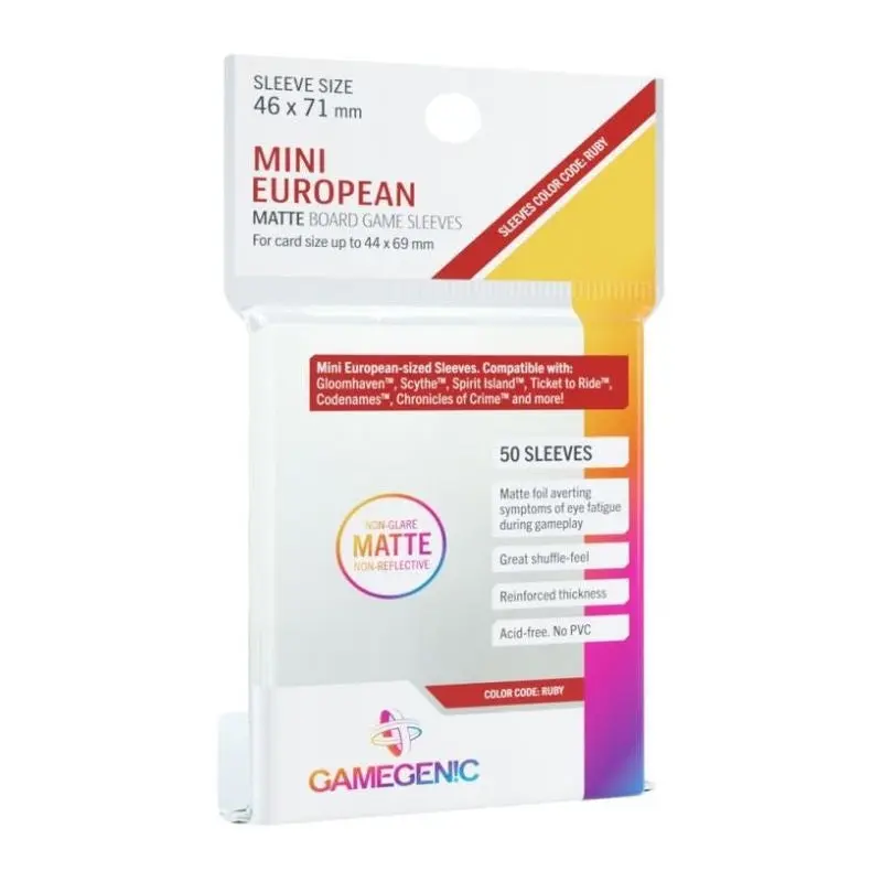 Gamegenic Matte Board Game Sleeves - Mini European-Sized 50 Pack